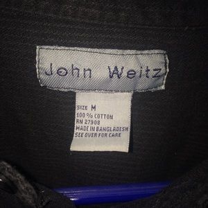 John Weitz button down black Medium